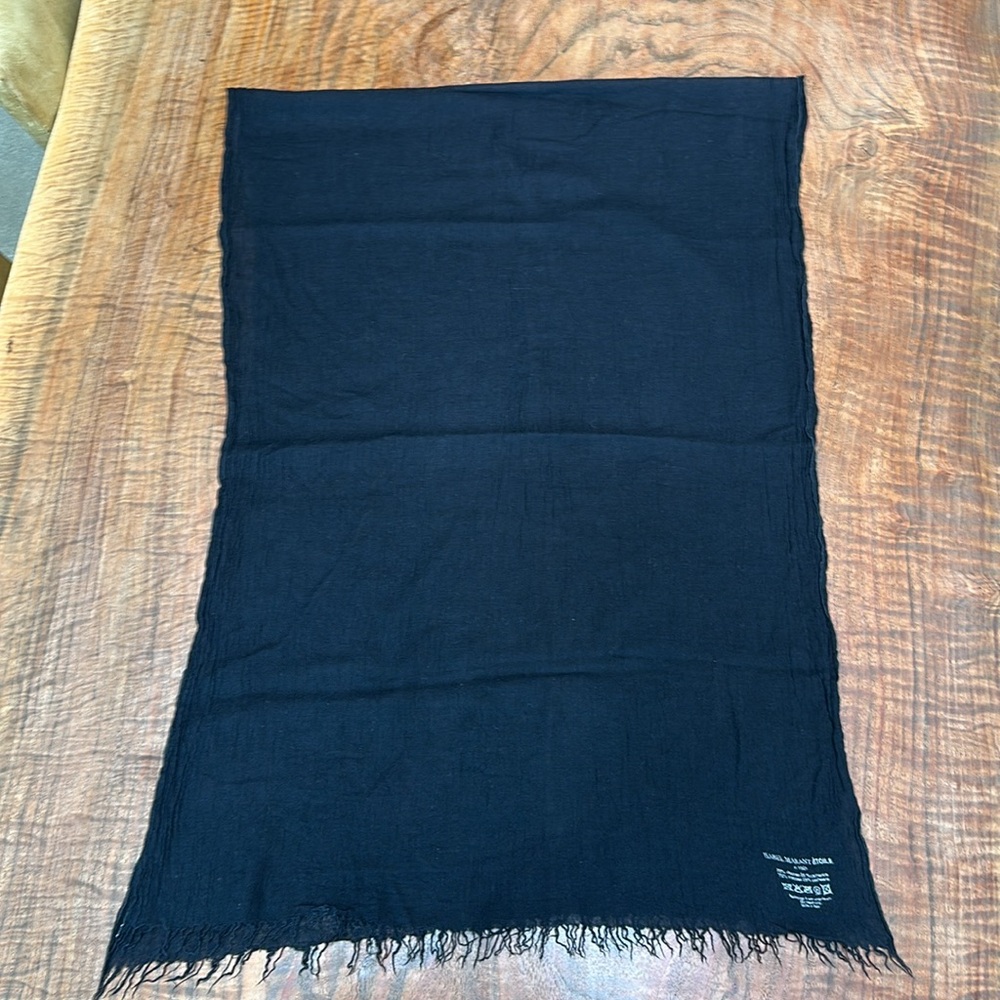 Isabel Marant Étoile Black Fringed Scarf - Picture 5 of 8